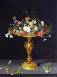 Fleurs dans une tazza dorée, 1612